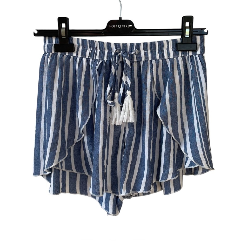 American Eagle Outfitters Blue and White Striped High Waist Shorts